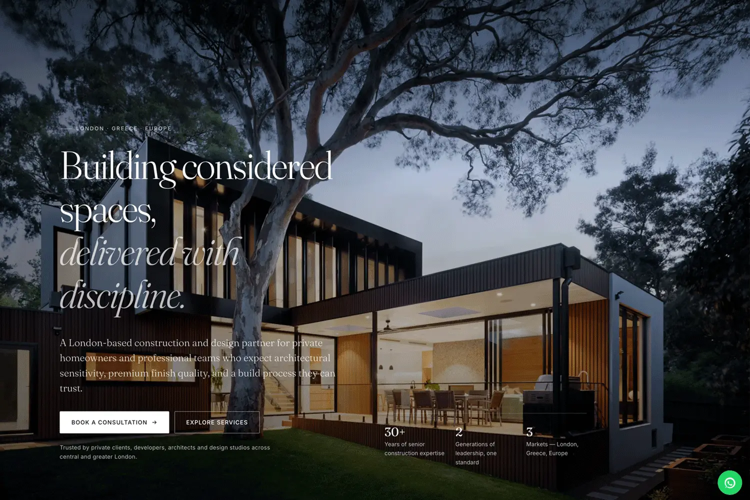 Black and white architectural study from a Simplr identity project